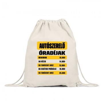 Óradíjak (autószerelő) Hátizsák