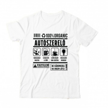 100% organic (autószerelő) Gyermek Póló
