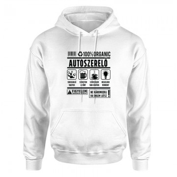 100% organic (autószerelő) Unisex Kapucnis Pulcsi