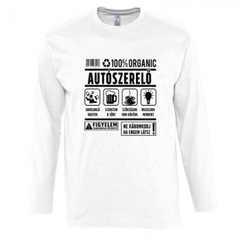 100% organic (autószerelő) Hosszú Ujjú Póló