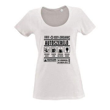 100% organic (autószerelő) Női O Nyakú Póló