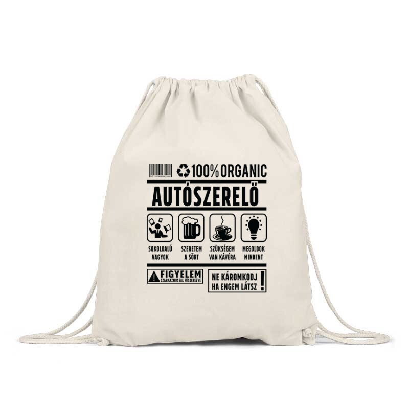 100% organic (autószerelő) Hátizsák