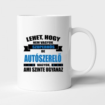 Szuperhős autószerelő Bögre