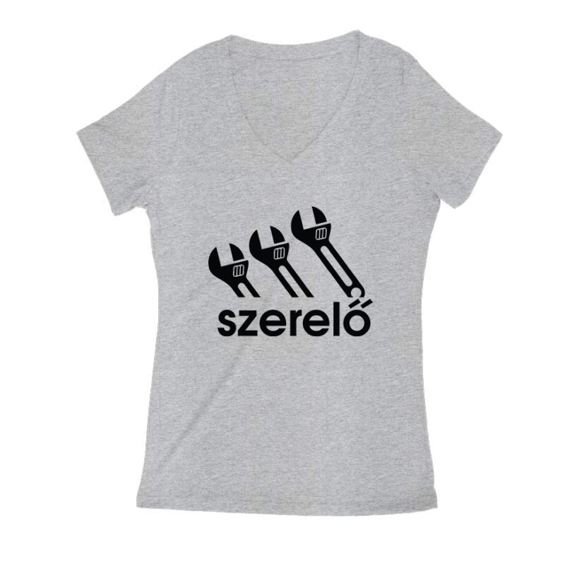 A szerelő Női V Kivágott póló