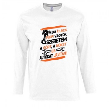 Átlagos férfi (autószerelő) Hosszú Ujjú Póló