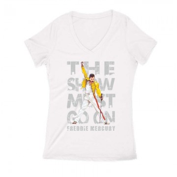 Freddie Mercury Női V Kivágott póló