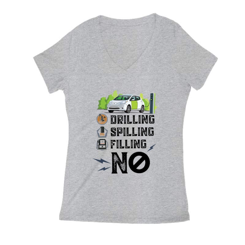Drilling Spilling Filling NO Női V Kivágott póló