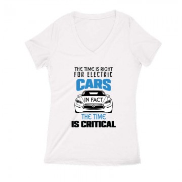 In Fact the time is critical Női V Kivágott póló