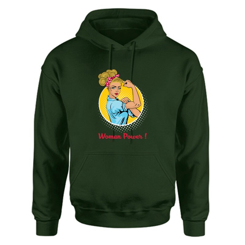 Woman Power Unisex Kapucnis Pulcsi