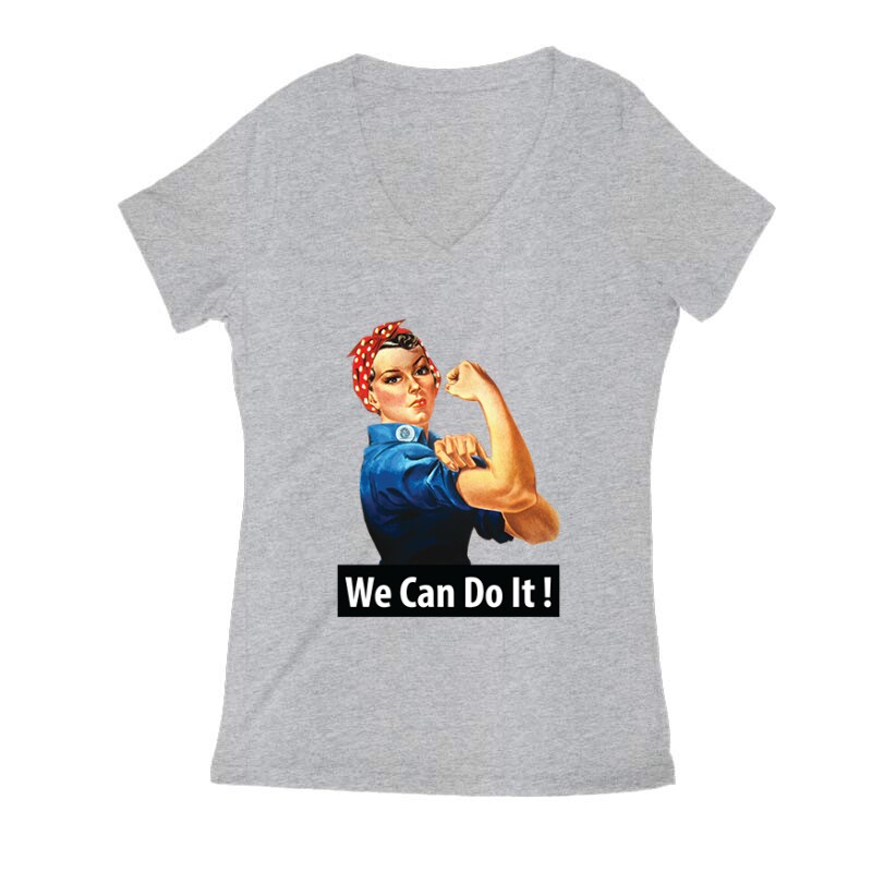 We Can Do It Real Női V Kivágott póló
