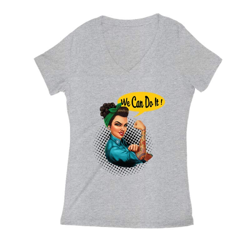 We Can Do It Női V Kivágott póló