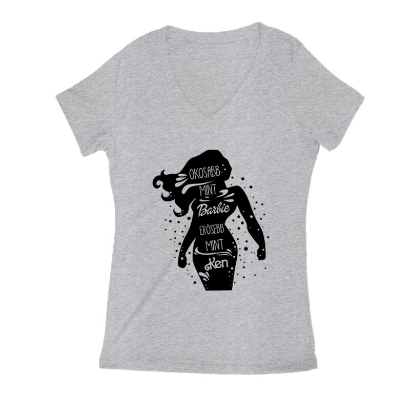 Okosabb mint Barbi Erősebb mint Ken Női V Kivágott póló