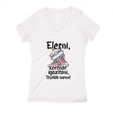 Elesni, Koronát igazítani Női V Kivágott póló