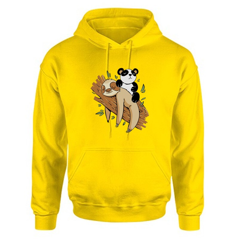 Lajhár és Panda Unisex Kapucnis Pulcsi