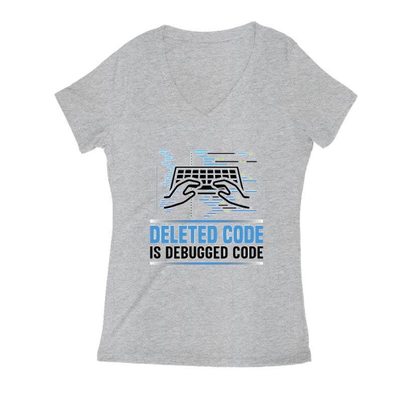 Deleted Code Női V Kivágott póló