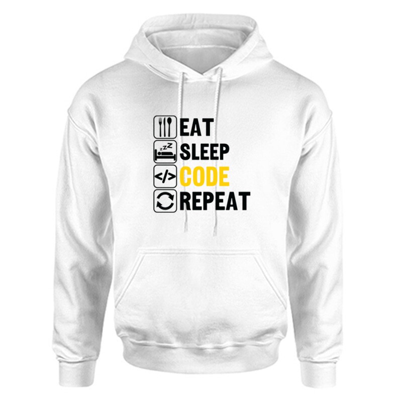 Eat sleep Code Unisex Kapucnis Pulcsi