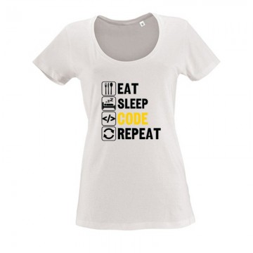Eat sleep Code Női O Nyakú...