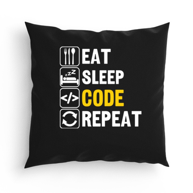 Eat sleep Code Párna