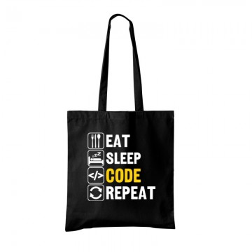 Eat sleep Code Bevásárló Táska