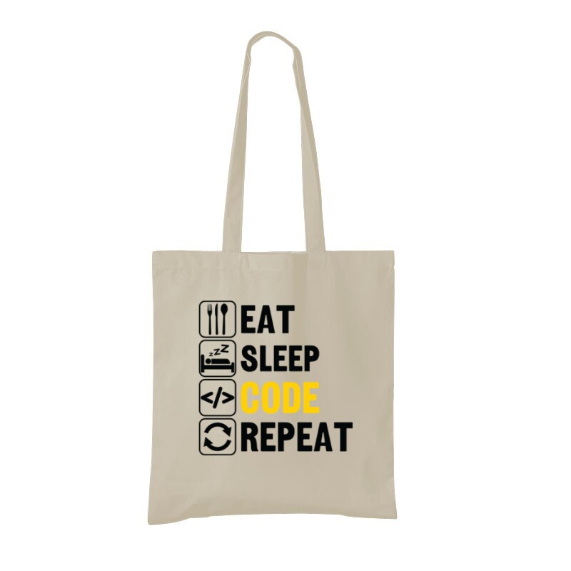 Eat sleep Code Bevásárló Táska