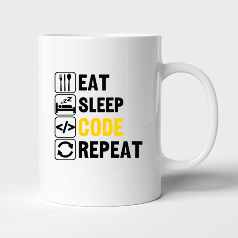 Eat sleep Code Bögre