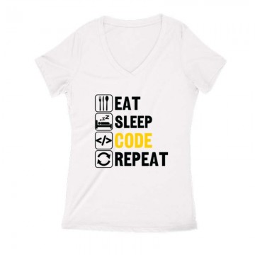 Eat sleep Code Női V...
