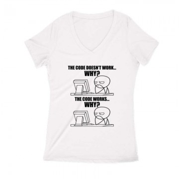 Why? Női V Kivágott póló