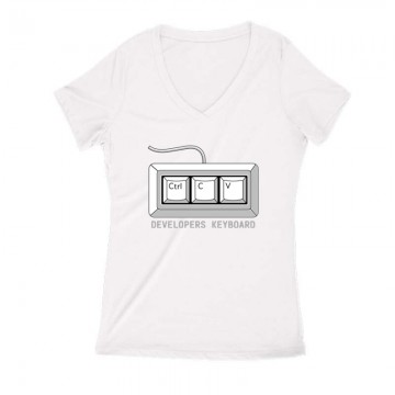 Developers keyboard Női V Kivágott póló