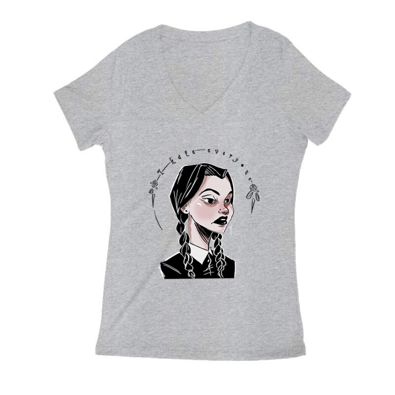 Wednesday - I hate Női V Kivágott póló