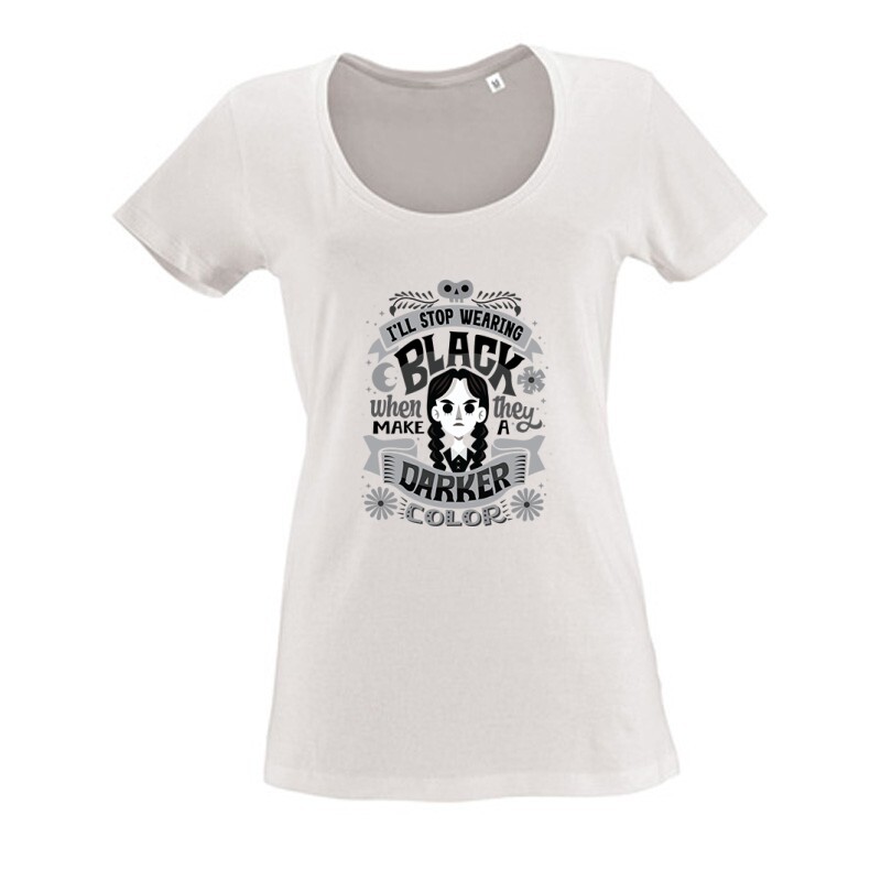 Wednesday Darker Color Női O Nyakú Póló