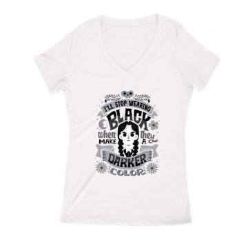 Wednesday Darker Color Női V Kivágott póló
