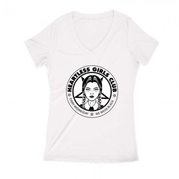 Wednesday Heartless Girl Club Női V Kivágott póló