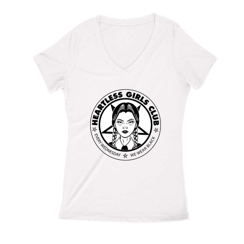 Wednesday Heartless Girl Club Női V Kivágott póló