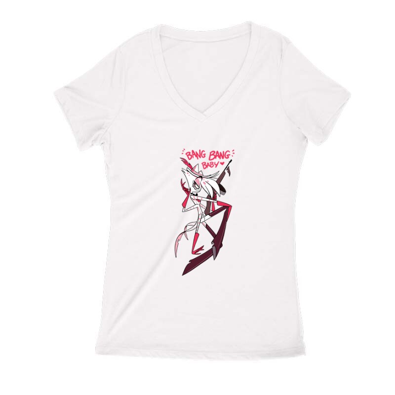 Bang Bang Baby (Hazbin Hotel) Női V Kivágott póló