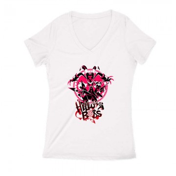 Helluva Boss with logo Női V Kivágott póló