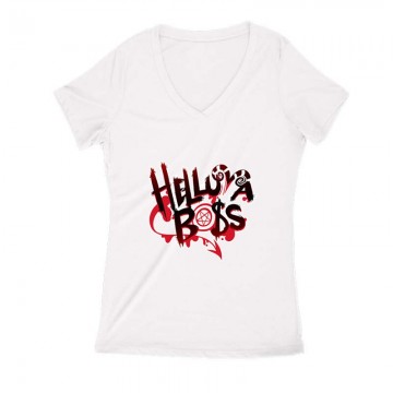 Helluva Boss Logo Női V Kivágott póló