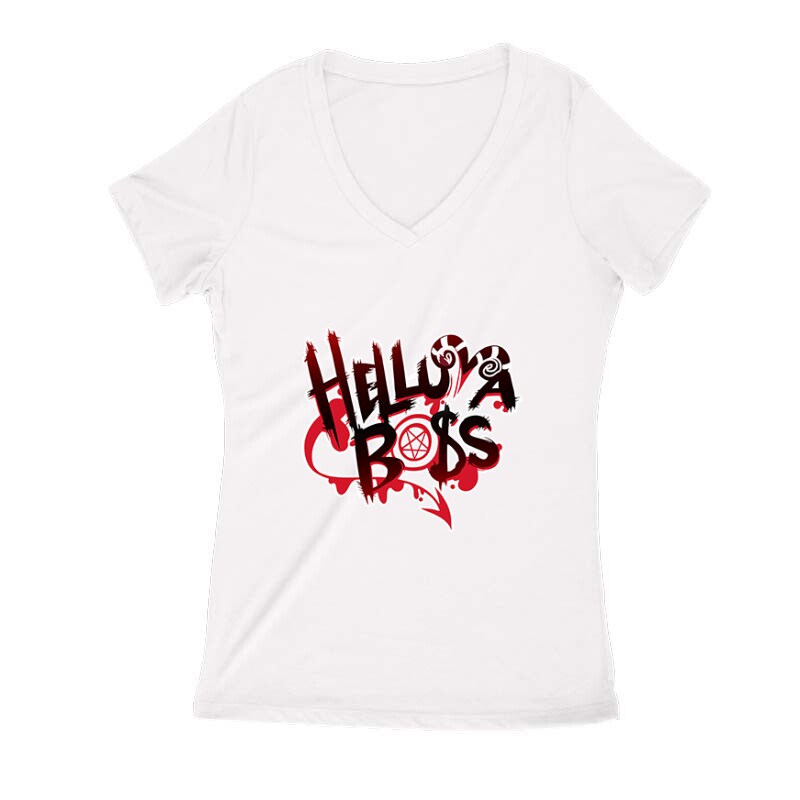 Helluva Boss Logo Női V Kivágott póló