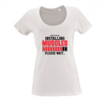 Installing Muscles Női O Nyakú Póló