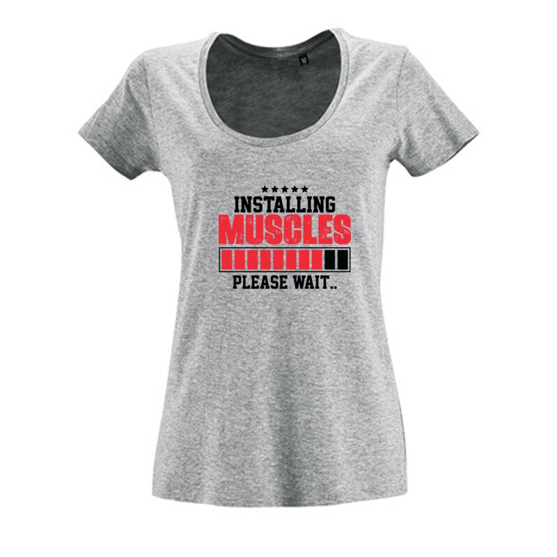 Installing Muscles Női O Nyakú Póló
