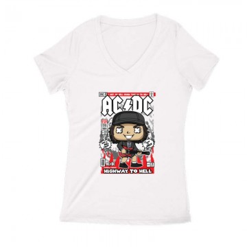 ACDC Highway to hell Női V Kivágott póló