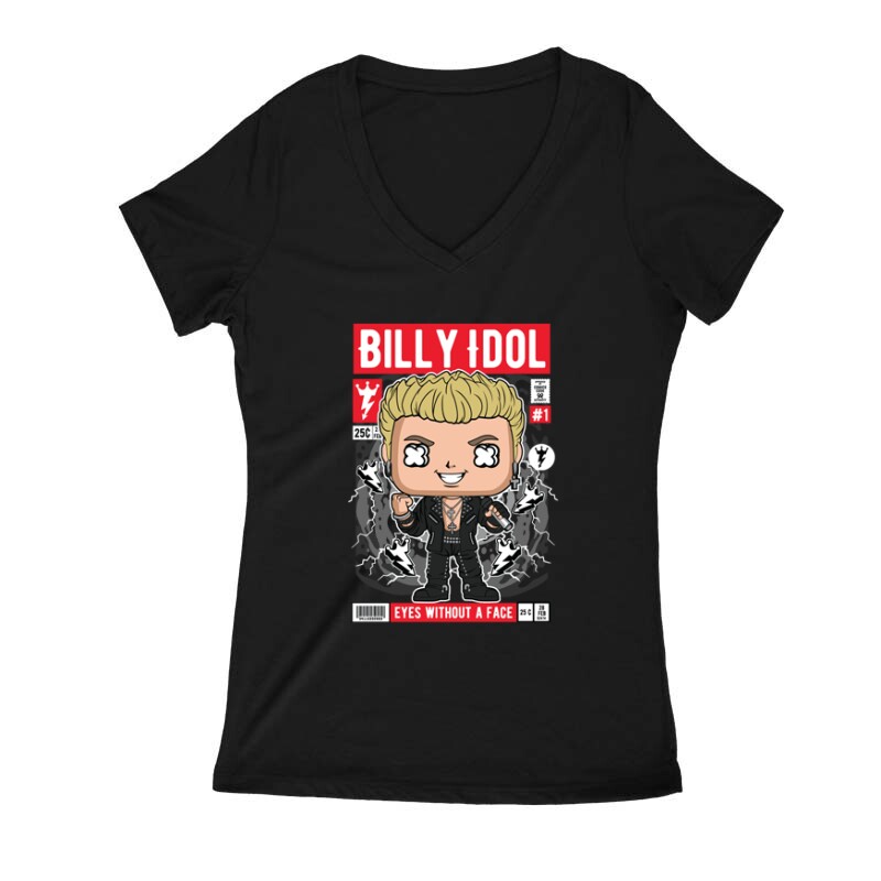 Billy Idol Női V Kivágott póló
