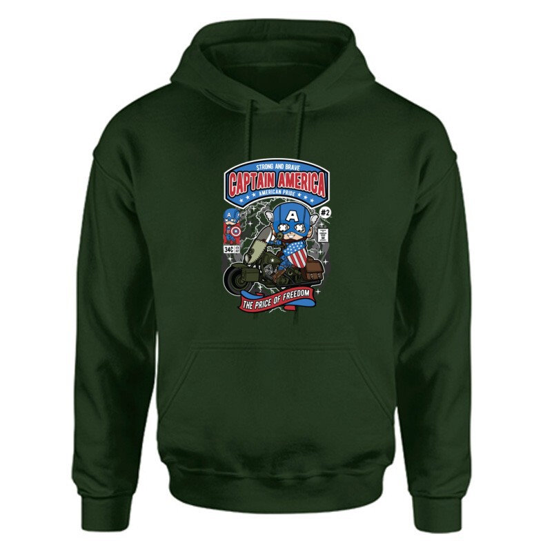 Captain America Unisex Kapucnis Pulcsi