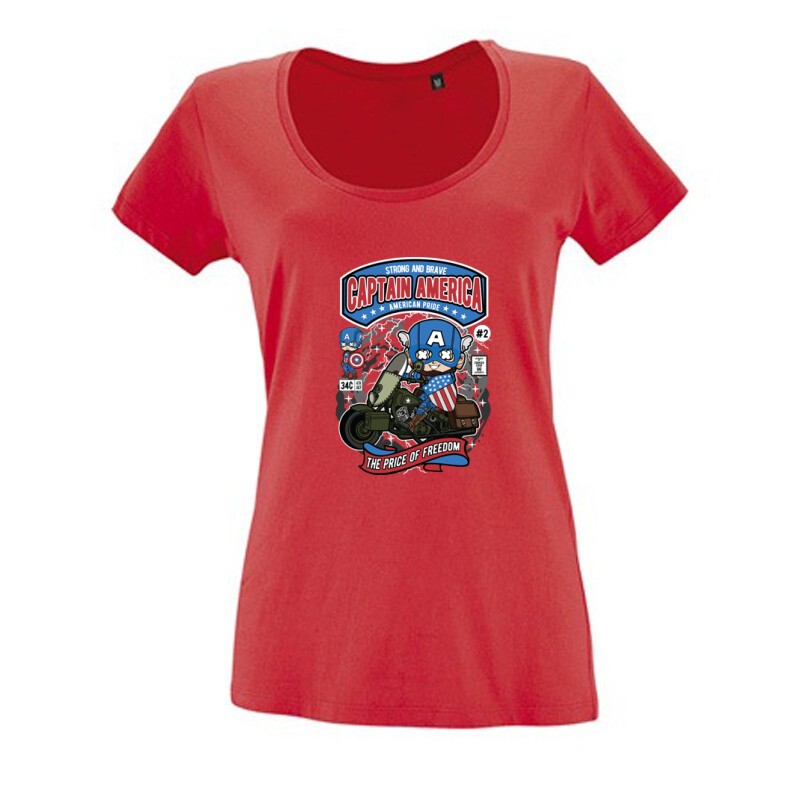 Captain America Női O Nyakú Póló