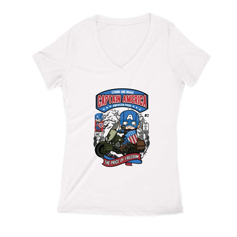 Captain America Női V Kivágott póló