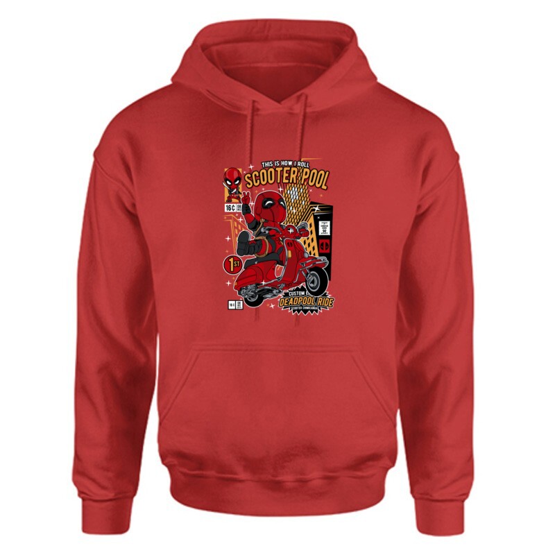 Deadpool Scooter Pool Unisex Kapucnis Pulcsi