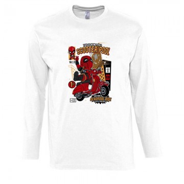 Deadpool Scooter Pool Hosszú Ujjú Póló