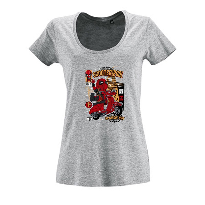 Deadpool Scooter Pool Női O Nyakú Póló
