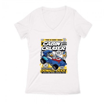 Cabin Cruiser Donald Duck Női V Kivágott póló