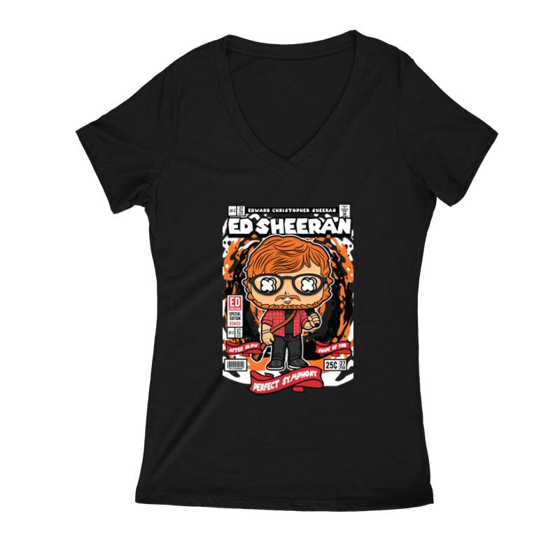 Ed Sheeran Női V Kivágott póló