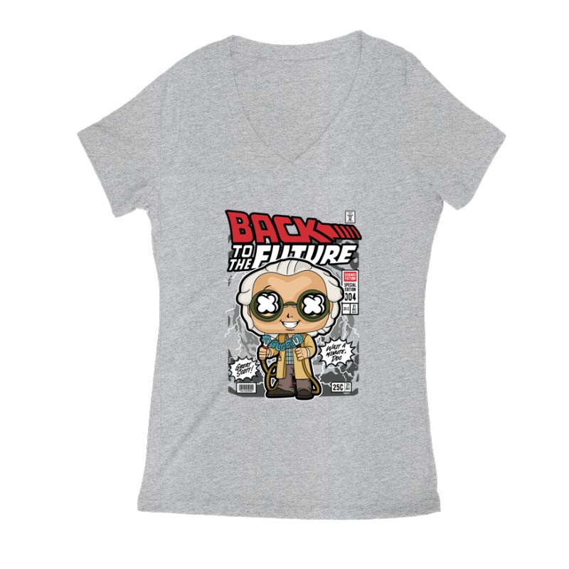 Emmett Brown Back to the future Női V Kivágott póló